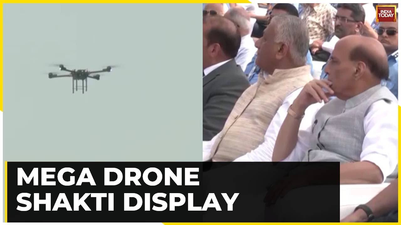 Defence Minister Rajnath Singh Witnessed Display Of A Kamikaze Drone During Bharat Drone Shakti-2023
