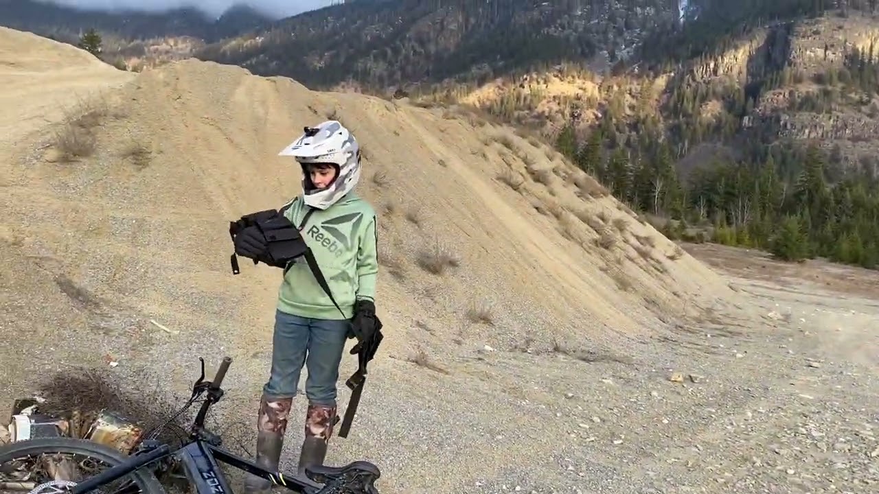 Riding e-bikes in icy conditions and with no brakes 