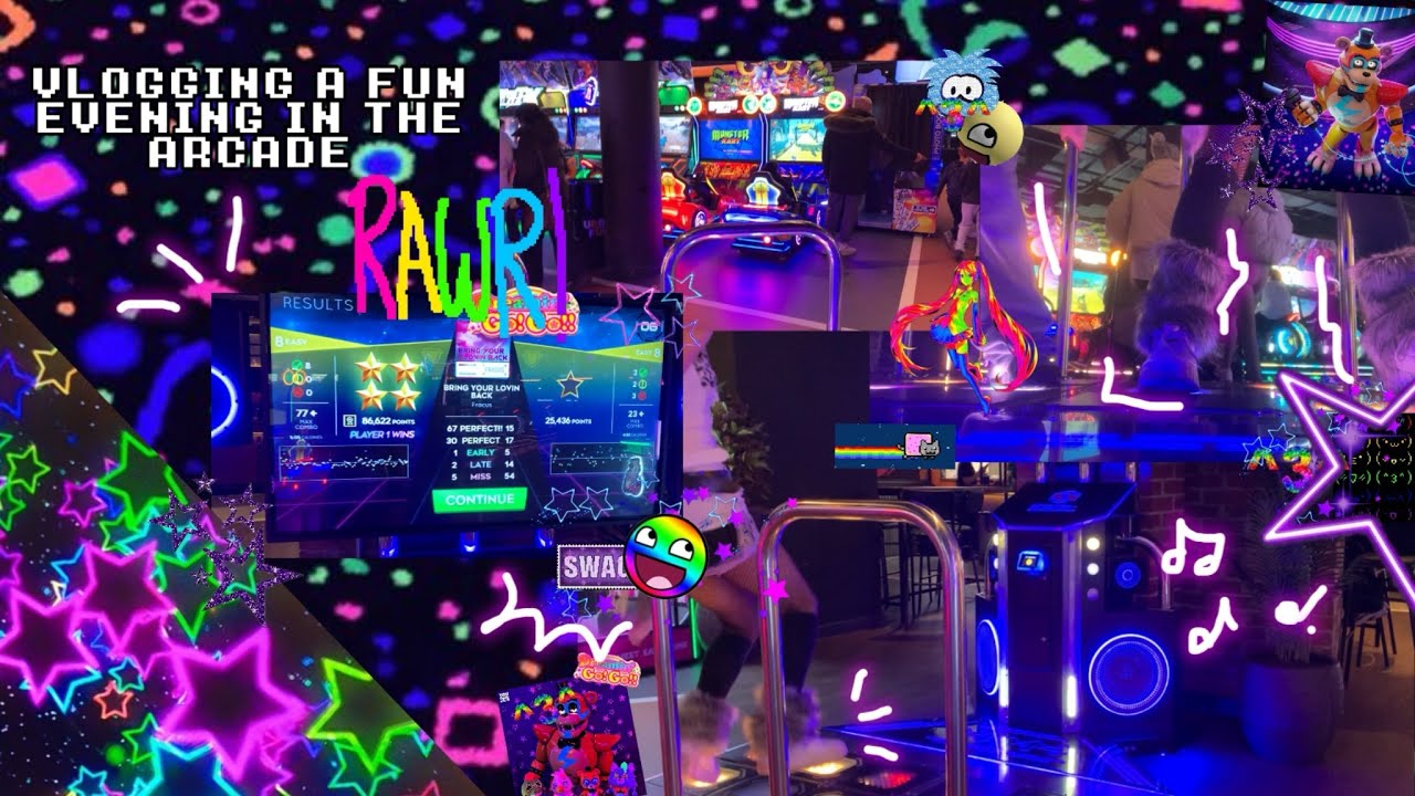 a fun arcade vlog🦄🧃🛼! | stepmaniaX, neon lights, ending 2025 on a good note =-) 🍀