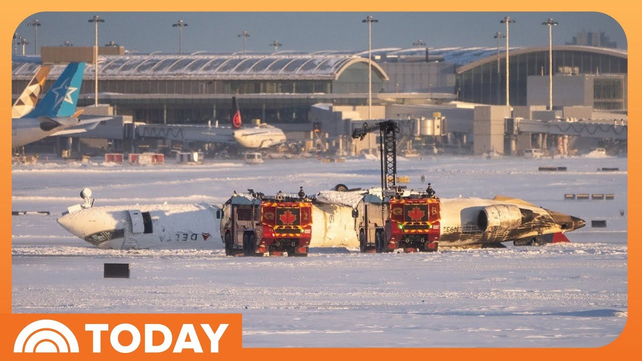 Delta plane flips upside down during crash landing, injuring 18