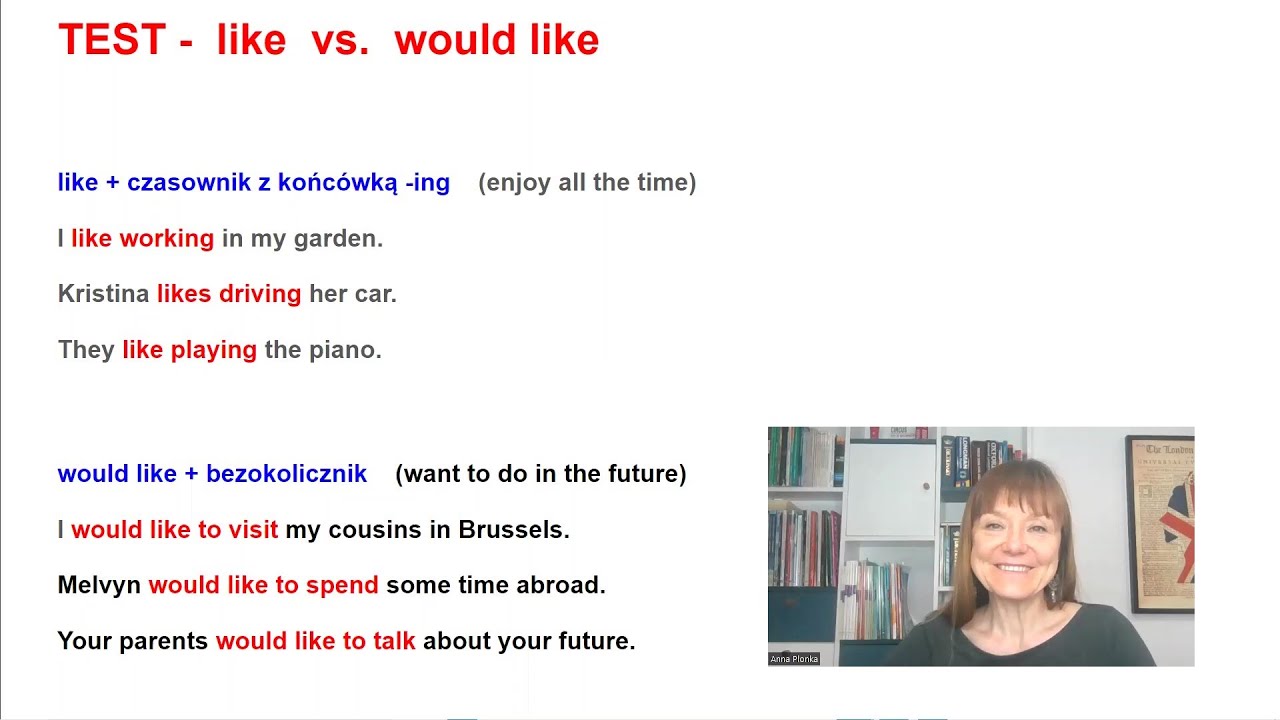 TEST - 'like' vs. 'would like'