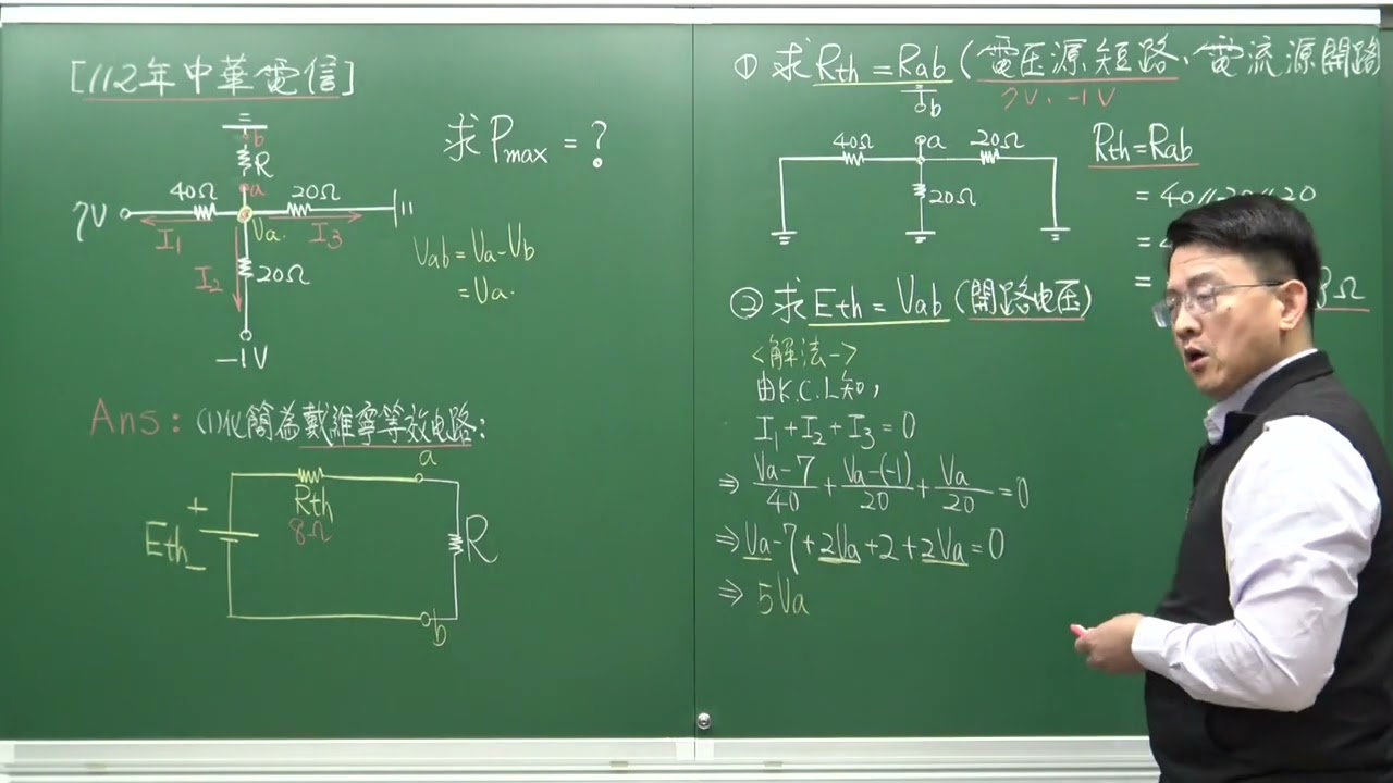 基本電學-112年[中華電信]選擇題(求Pmax)