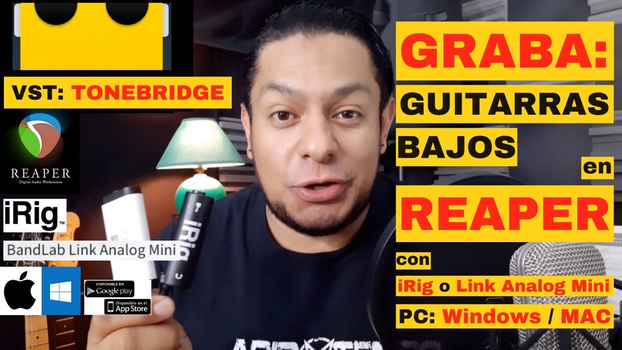 ✅ Cómo GRABAR en PC | con IRIG o LINK ANALOG MINI | Guitarras & Bajos | REAPER + TONEBRIDGE /VST Mac
