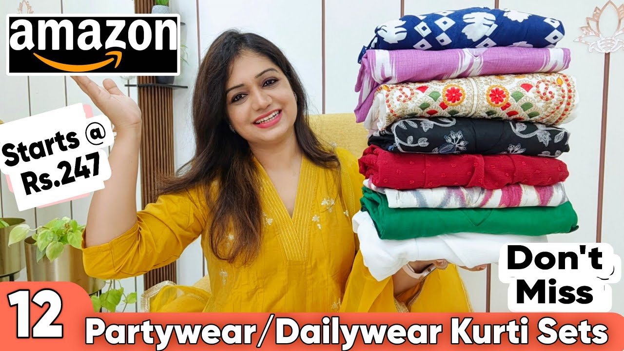 Huge 12 Amazon Partywear/ Cotton Kurta Set Haul| New festive Kurti Haul| Amazon Freedom Sale