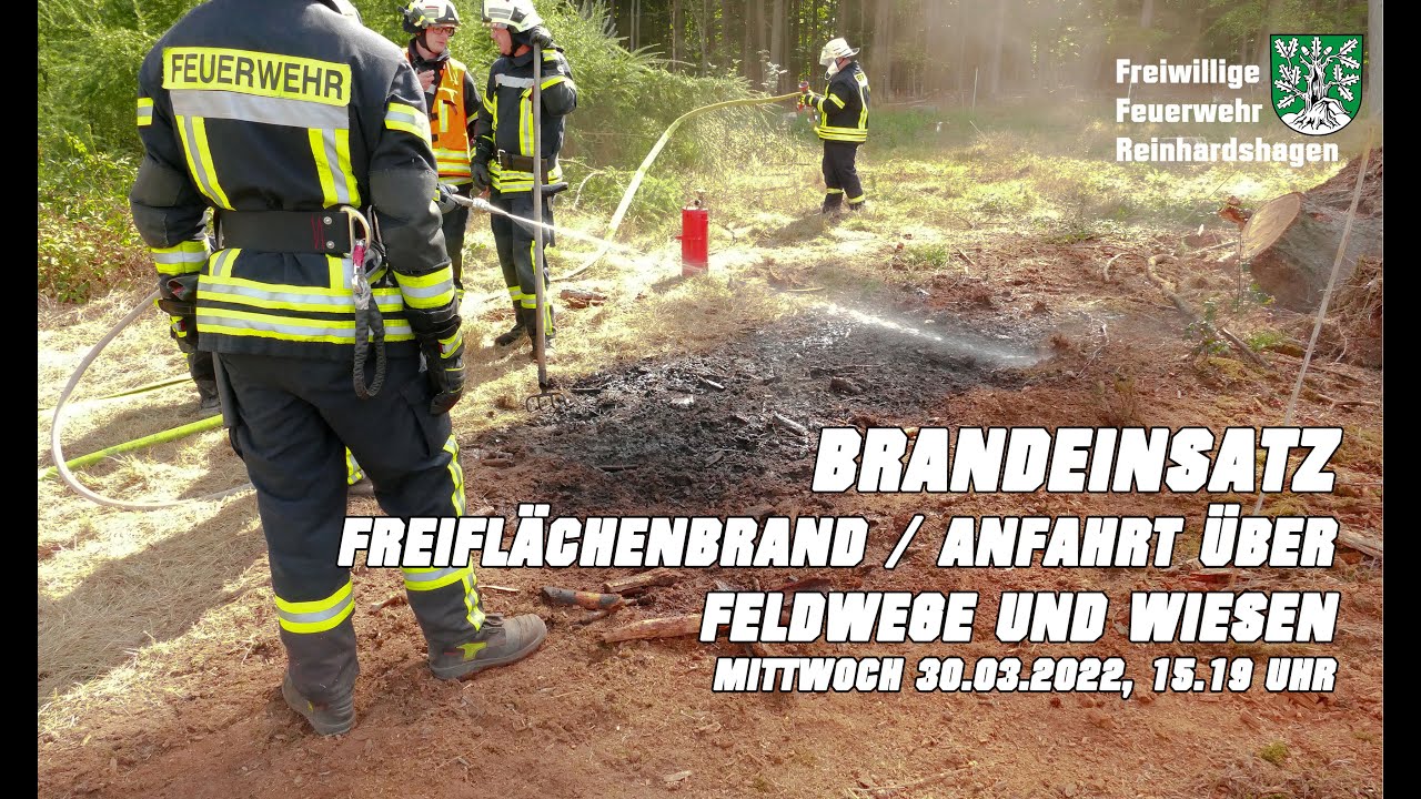 Freiflächenbrand / Anfahrt über Feldwege und Wiese / 04.09.2022 - Freiw. Feuerwehr Reinhardshagen