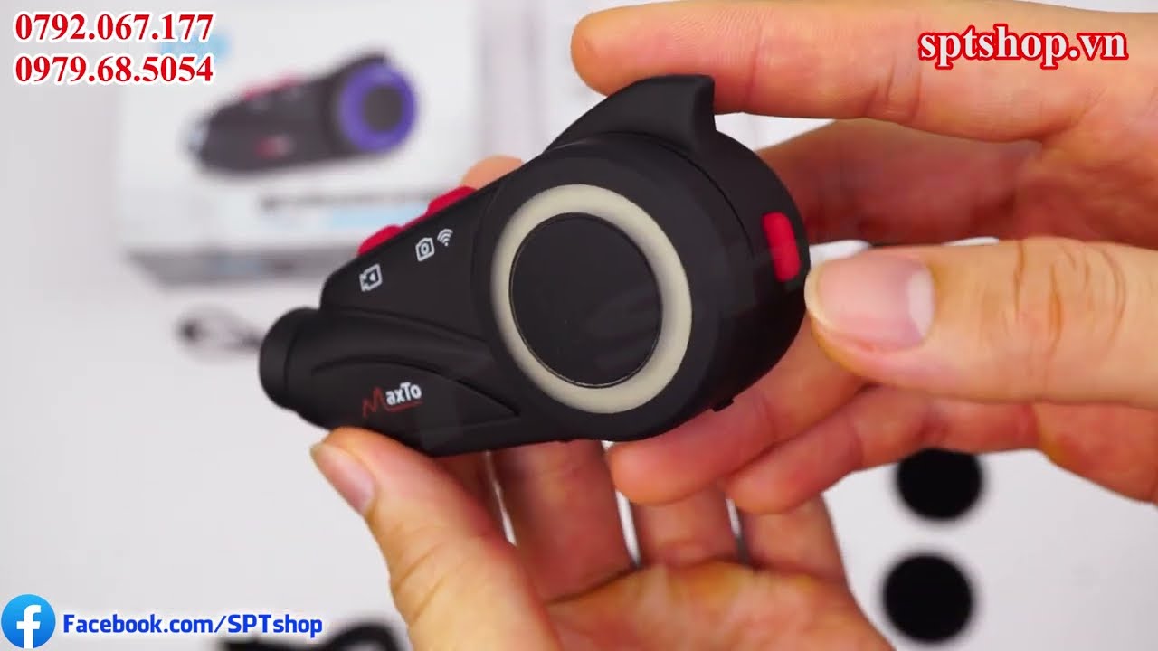 Tai nghe gắn mũ bảo hiểm Maxto M3S, Quay video 2K, intercom 1000m, chống nước