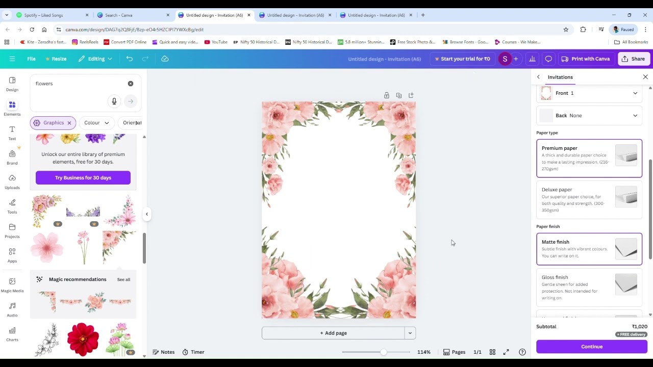 wedding card design in canva #part1