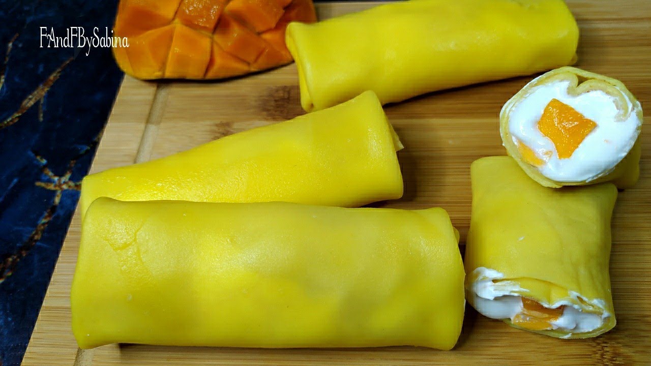 Mango Crepe Cake | Crepe Roll With Mango |