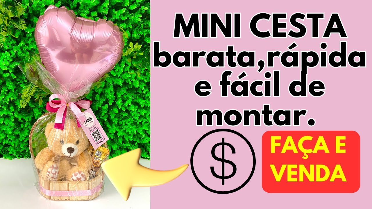 Mini cesta de chocolate, muito fácil e rápida de montar, para iniciantes