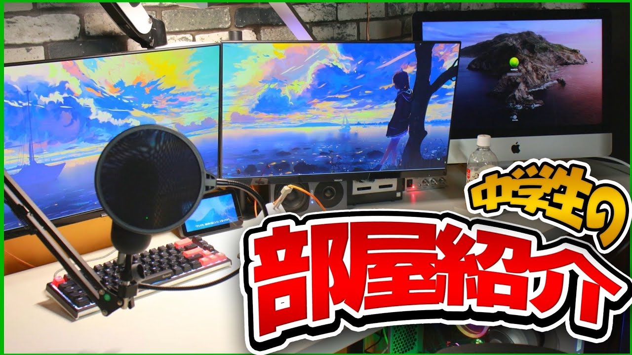 【部屋紹介】中学生(PC好き)のデスク周り紹介！　ルームツアー