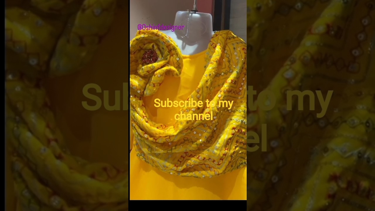 🧡 Haldi special yellow dress with new style dupatta and flower 🌼 