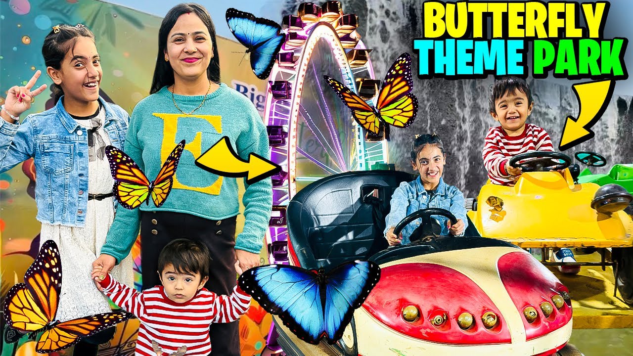 SAMAYRA RISHABH gaye BIGGEST BUTTERFLY THEME PARK🦋| SCARY BUTTERFLIES🦋😂! @SamayraNarulaOfficial