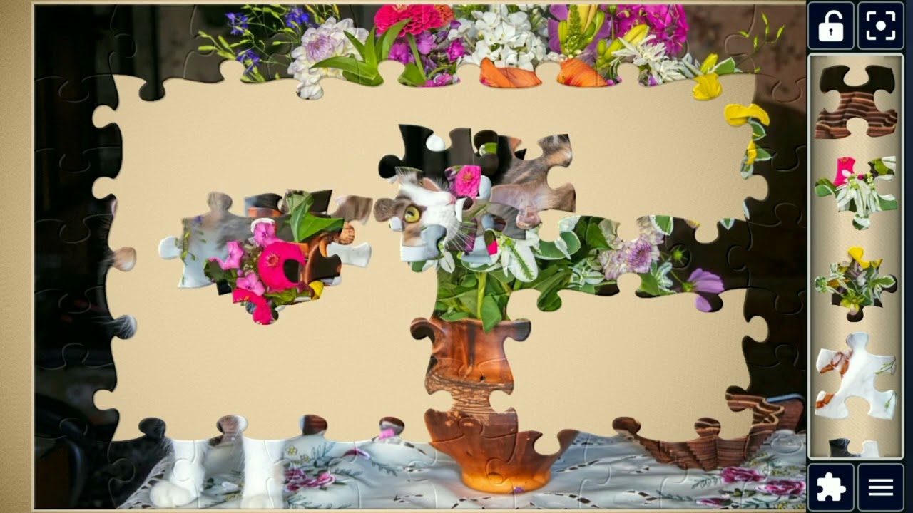 🐾🌸Cat Meets Floral Fancy 🐾🌸 #cat #video #viral @jigsawpuzzleworld280