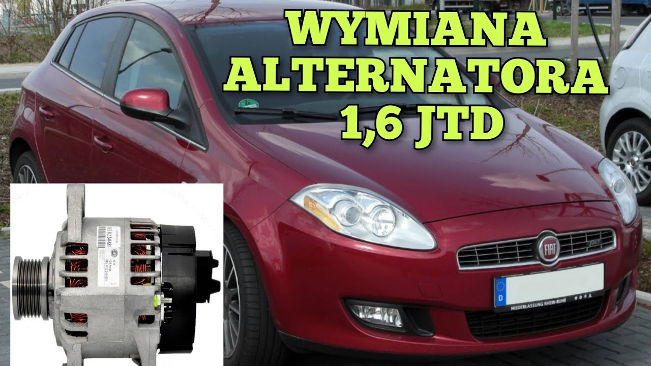 Jak wyjąć alternator Fiat Bravo 2 II 1,6 JTDm wyciągnąć zdemontować demontaż alternatora wymontować