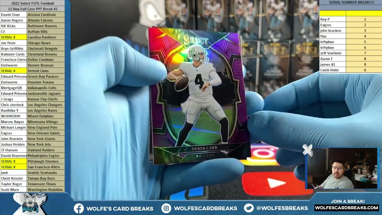 2022 SELECT FOTL FOOTBALL 12 BOX FULL CASE PYT BREAK #1