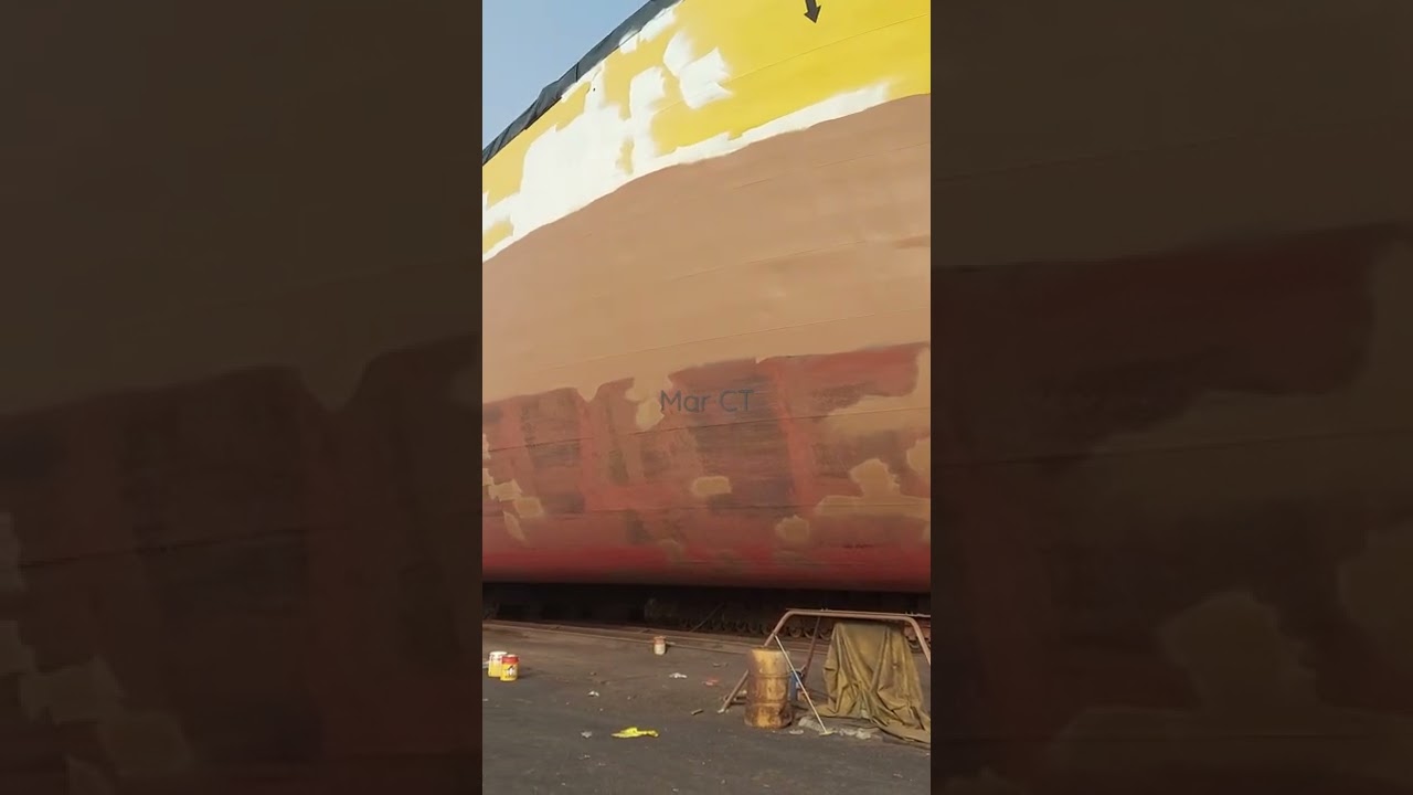 see the huge ship on dry dock