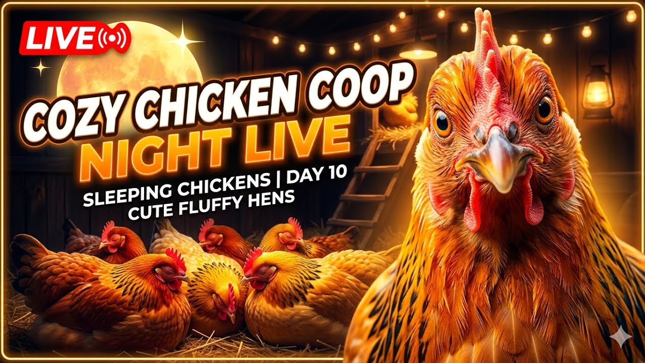 🌙 LIVE: Cozy Chicken Coop Night LIVE 🐔 Sleeping Chickens | Day 10