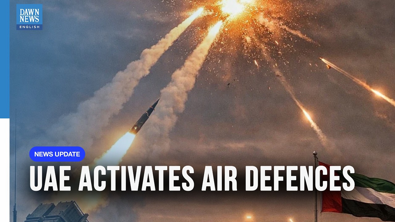 UAE Activates Air Defences After Iran Missile Launch | Two Missiles Fall in Water | Dawn News