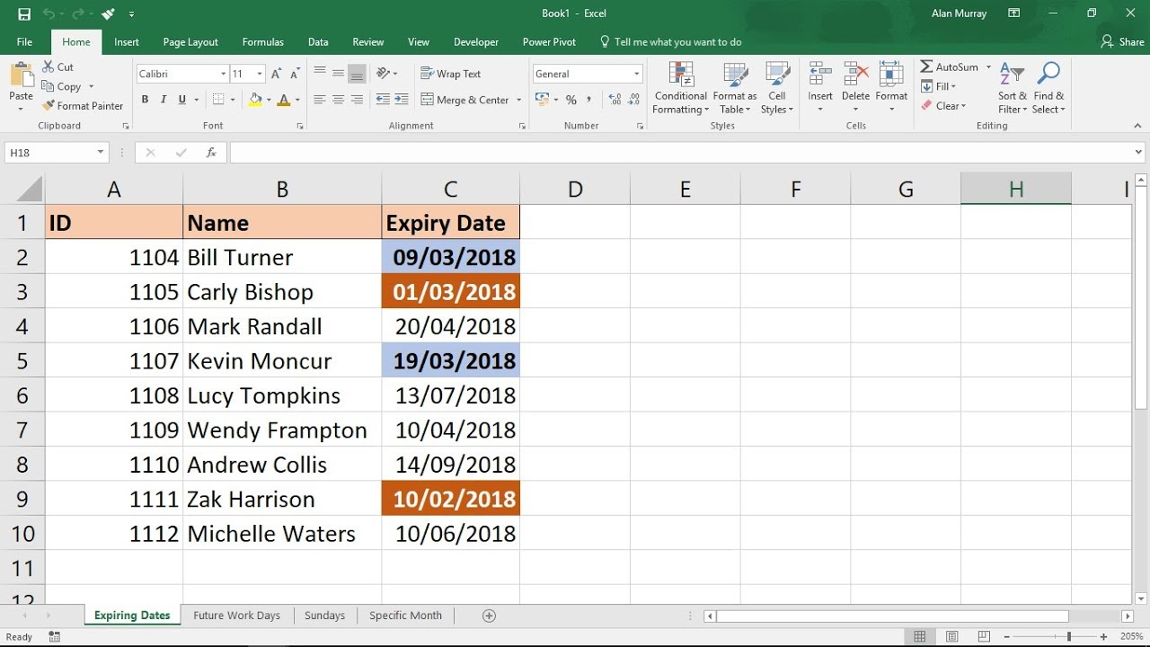 Excel Conditional Formatting with Dates - 5 Examples