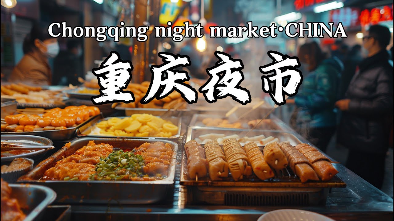 重庆夜市，市中心的美食街区，八一美食街，最具重庆代表性的美食聚集地，军屯锅盔/钵钵鸡/鬼包子/盐水鸭/牛杂锅/捞汁小海鲜/脆骨杯/洋芋粑粑等等