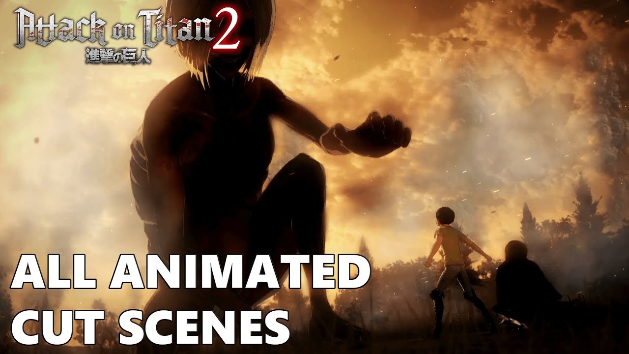 Attack on Titan 2 - All Animated Cut Scenes Season 1 & 2 + Nameless Hero Ending