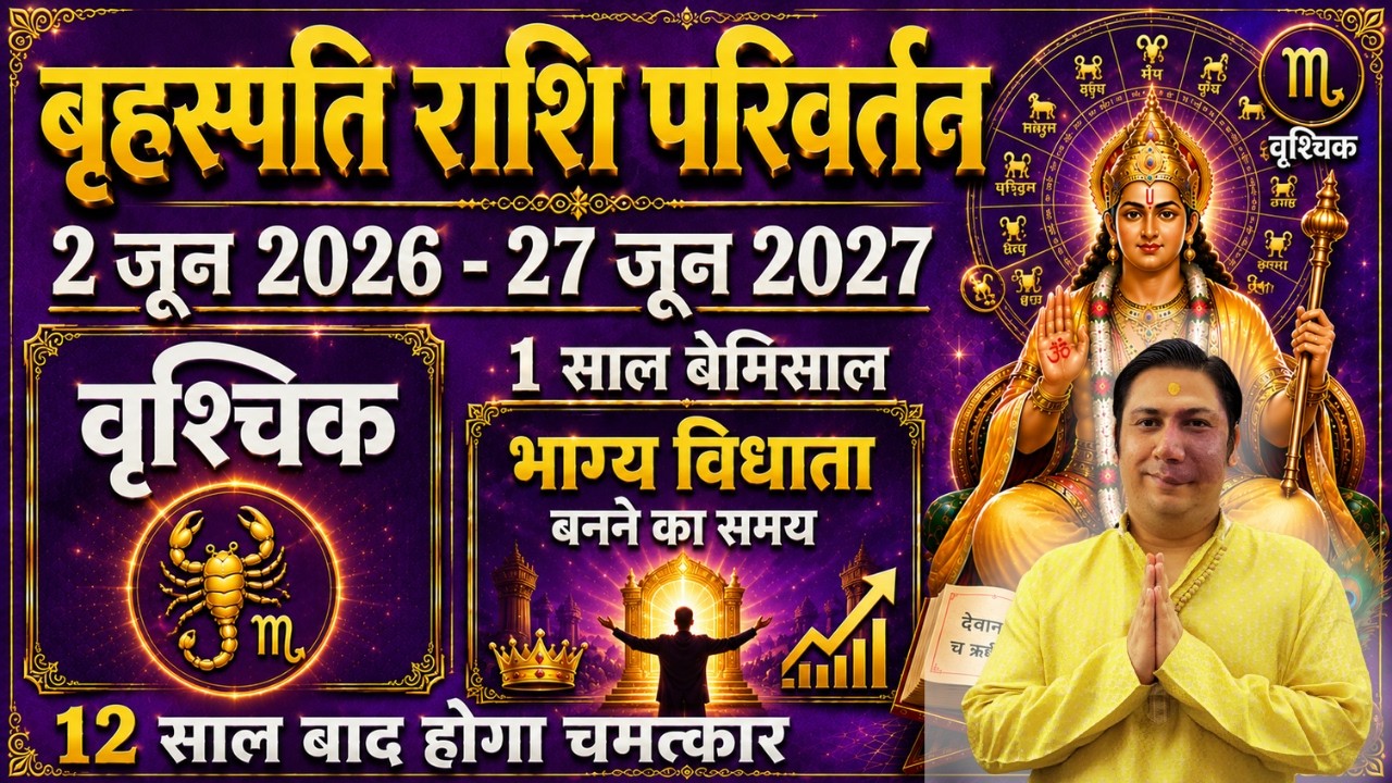 वृश्चिक राशि । 12 साल के इंतज़ार का होगा अंत | Vrishchik rashi dev guru rashi parivartan 2026 Scorpio