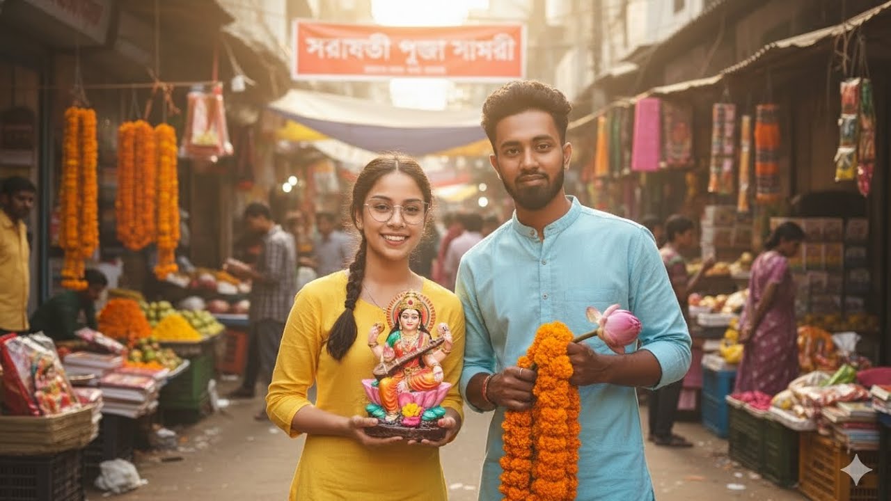 Today Me and Arpita Saraswati Puja shopping 🛍️