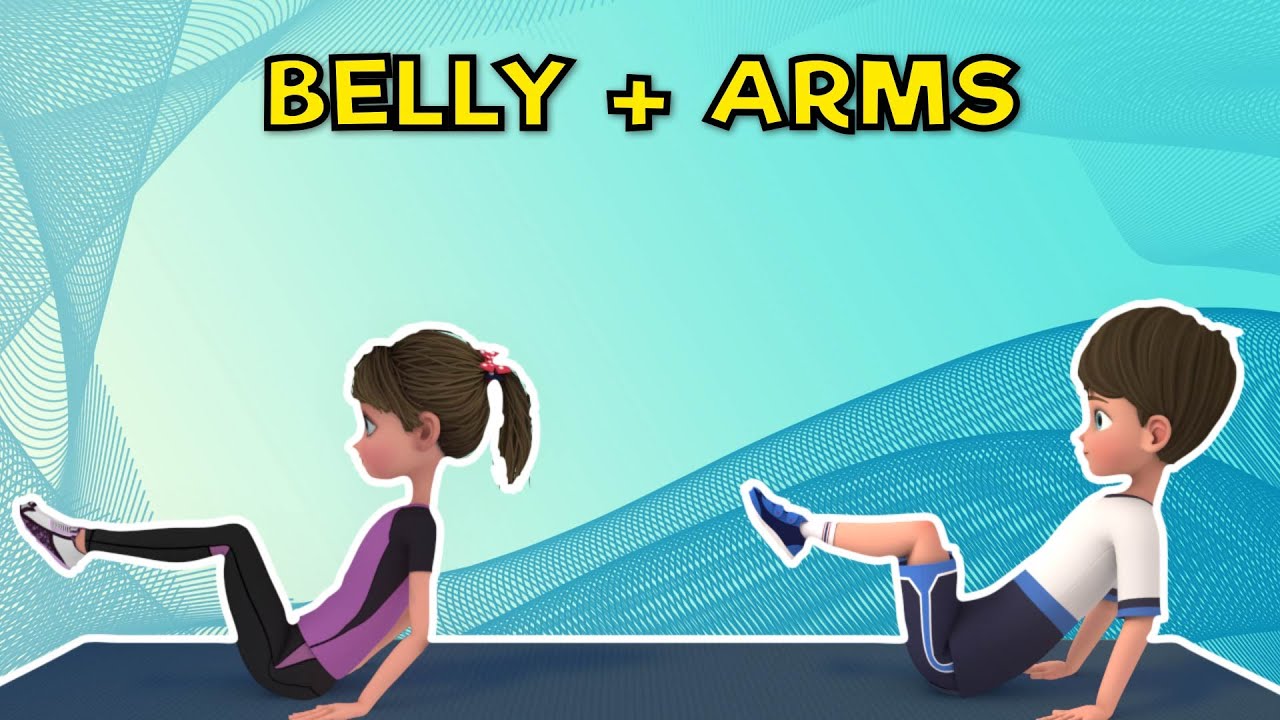 KIDS WORKOUT AT HOME: BELLY + ARMS | Kids Exercise
