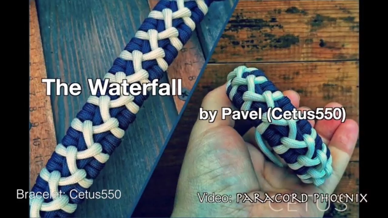 The Waterfall Knot Paracord Bracelet by Cetus 4-Strand without buckle.