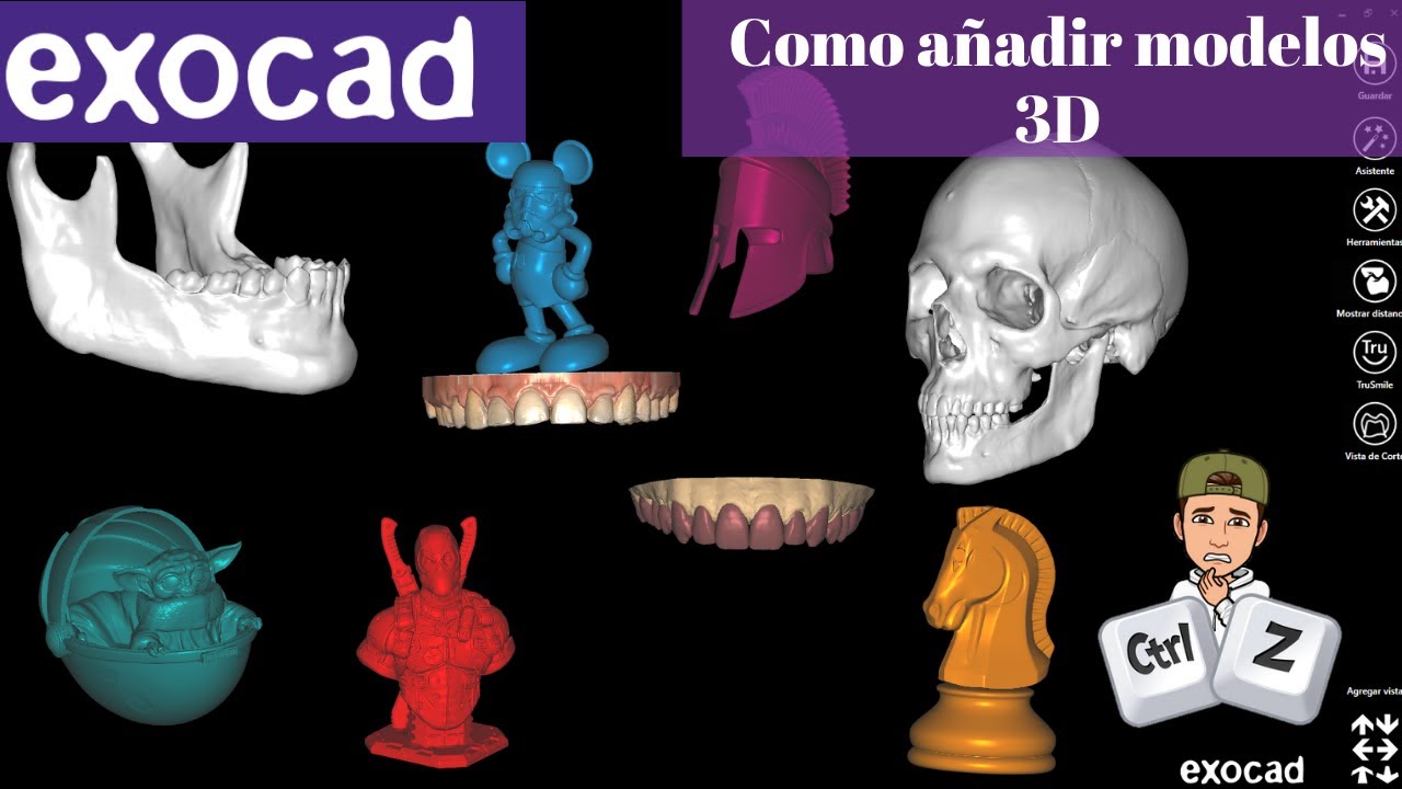 Como añadir diferentes mallas/modelos 3D en exocad💥