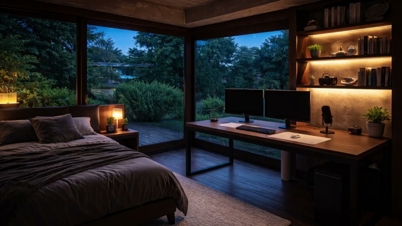 Som de Chuva de Fim de Tarde no Quarto | Aproveite para Relaxar, Dormir, Ler ou Estudar