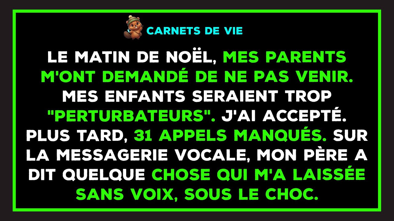 Le matin de Noël, Maman m'a appelé pour dire qu'une table spéciale avait été mise pour...