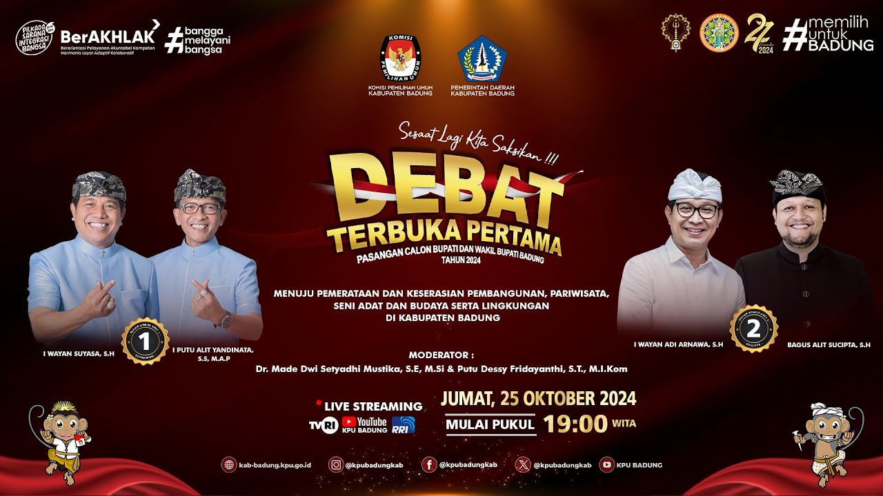 [LIVE] DEBAT TERBUKA PERTAMA - PILKADA BADUNG 2024