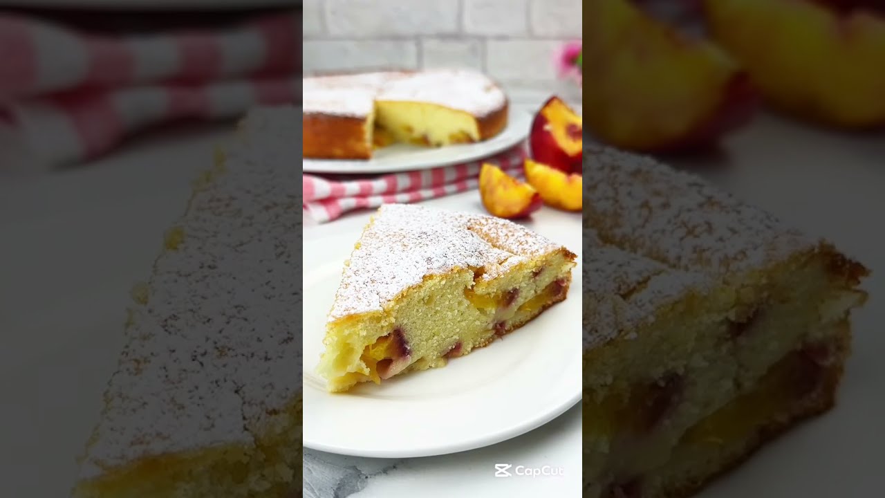 Torta di pesche e limone soffice e senza burro - Ricette che Passione