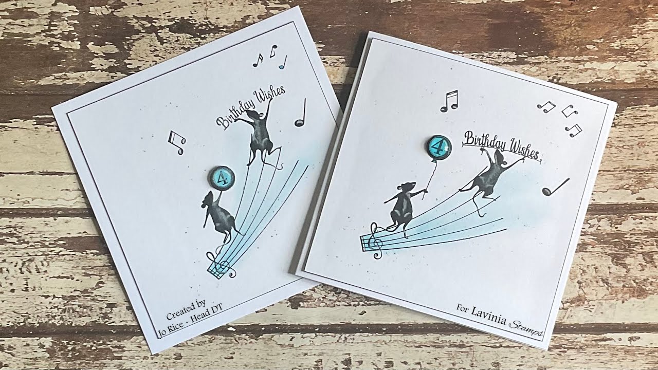 Cheeky Mice Birthday card by Jo Rice #laviniastamps #birthdaycard