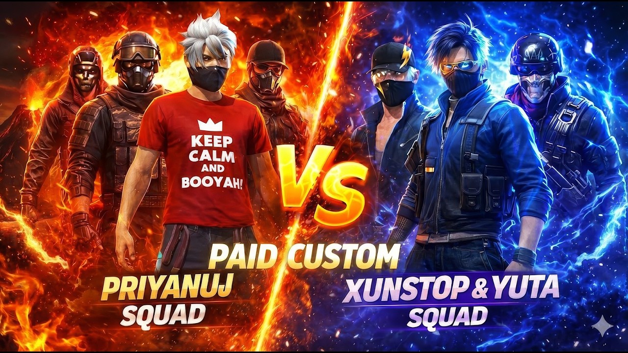 PAID CUSTOM 🔥 | PRIYANUJ SQUAD vs XUNSTOP & YUTA