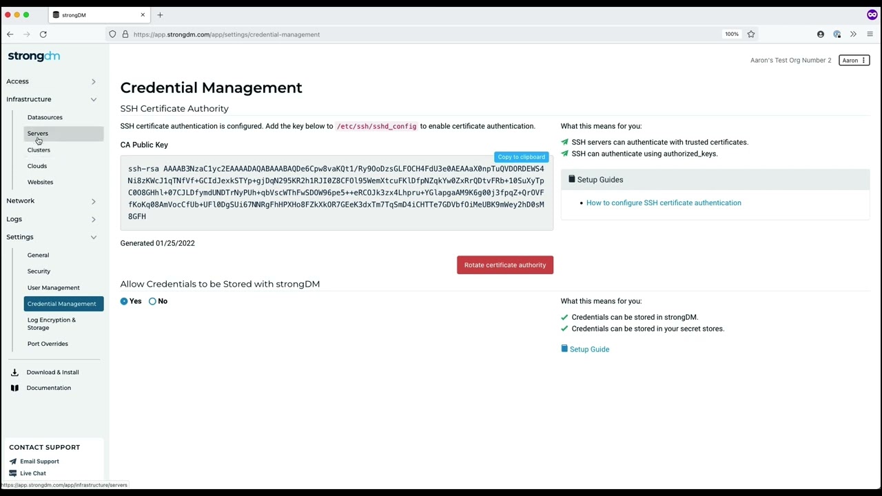How to set up certificate based SSH