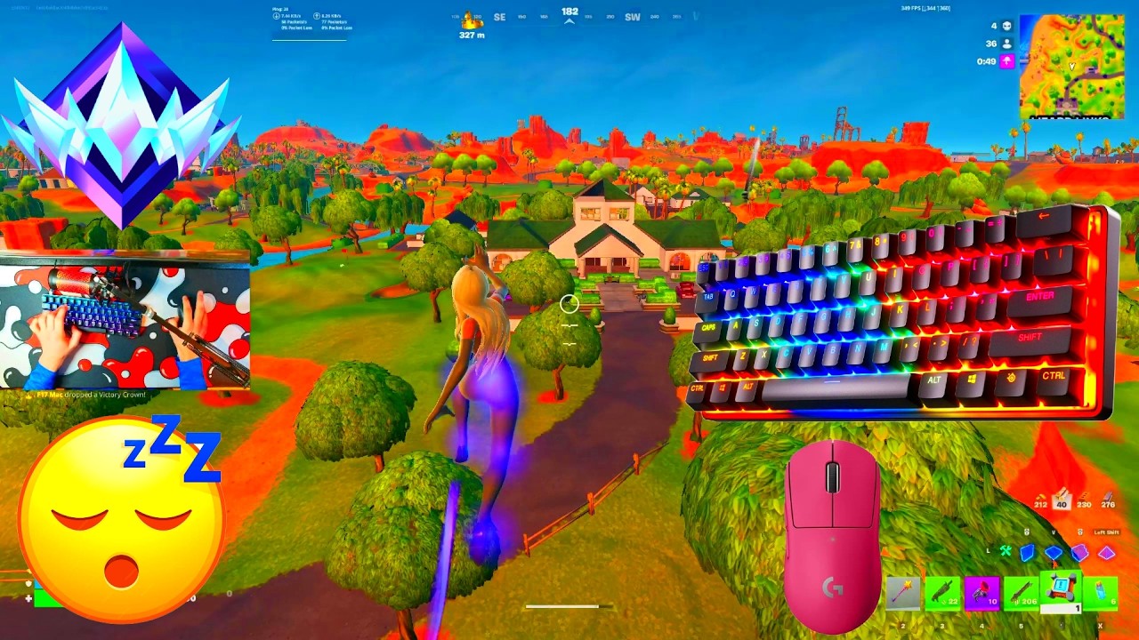 [5HR]Steelseries Apex Pro Mini ASMR😴Fortnite Unranked To Unreal Reload ALL WINS🏆Satisfying Keyboard
