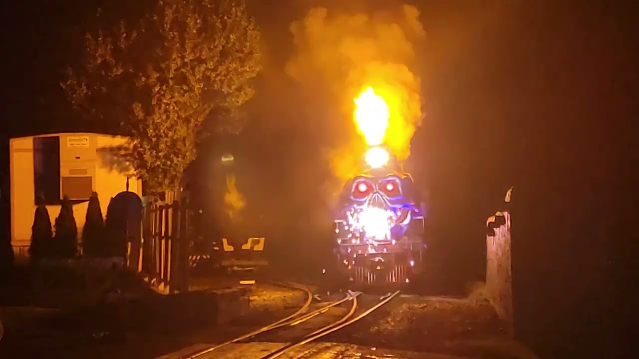 Ghost train pulling into the station