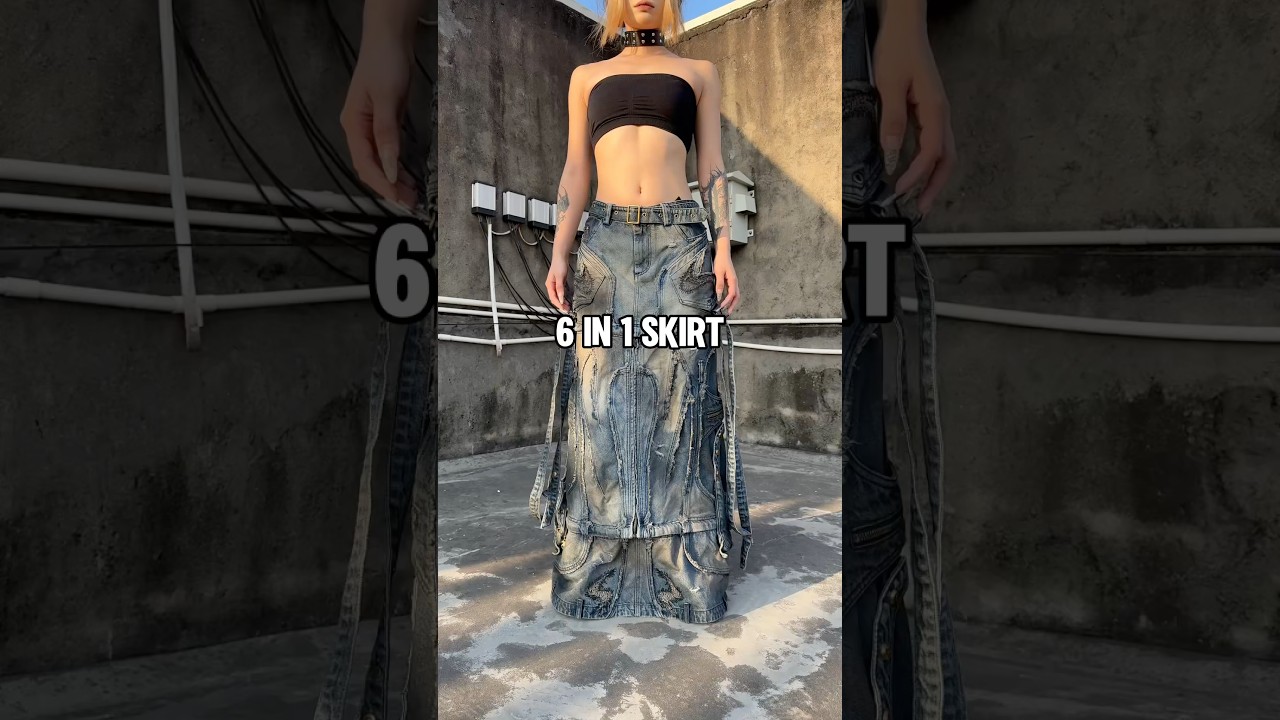6 in 1 Denim Skirt #outfits #oufitideas #ootd