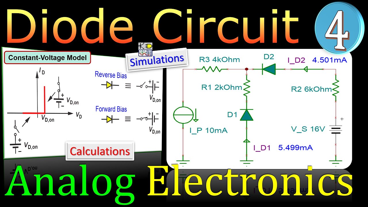 Diode Circuit with Two Diodes & Voltage and Current Source 🌟 Calculations & Simulations #diodes