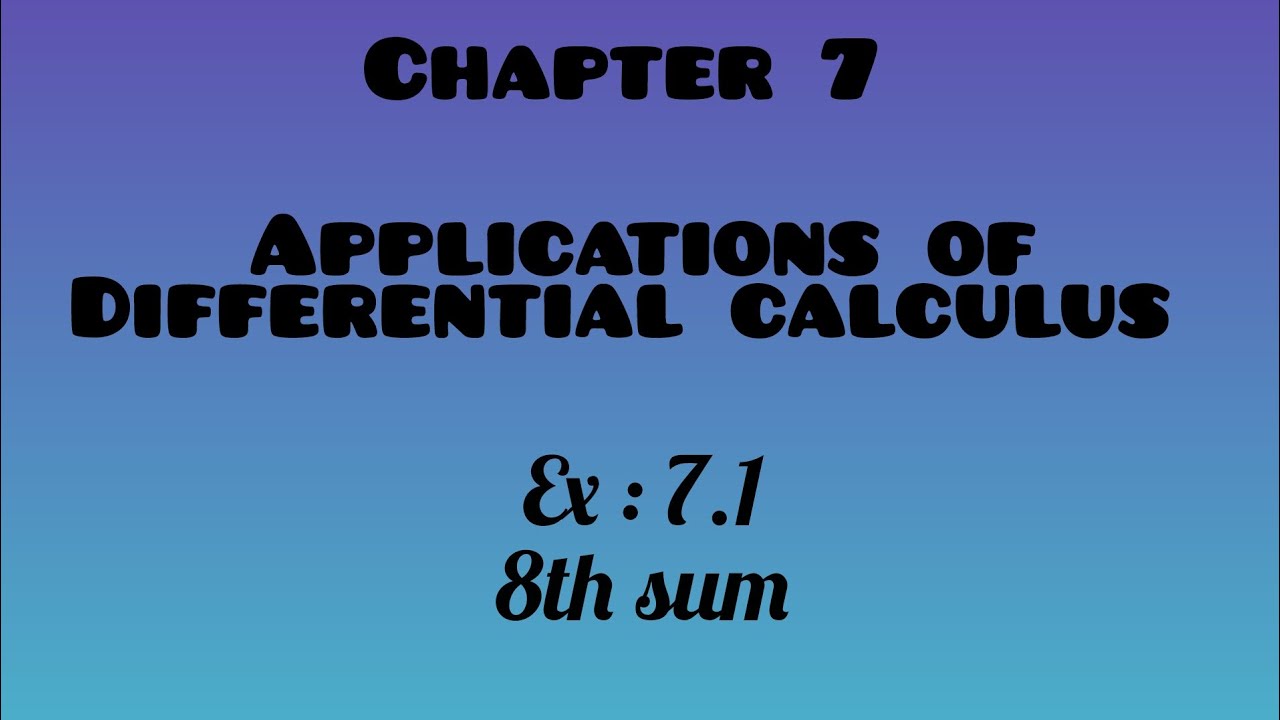 12th maths exercise 7.1 Q no. 8 in chapter 7 Applications of differential calculus 