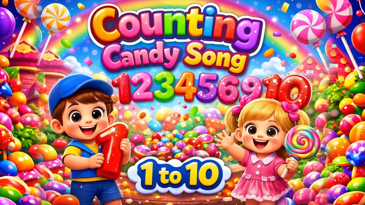 Counting Candy Song 🍬 | Learn Numbers 1 to 10 for Kids | Fun Counting Rhymes for Toddlers