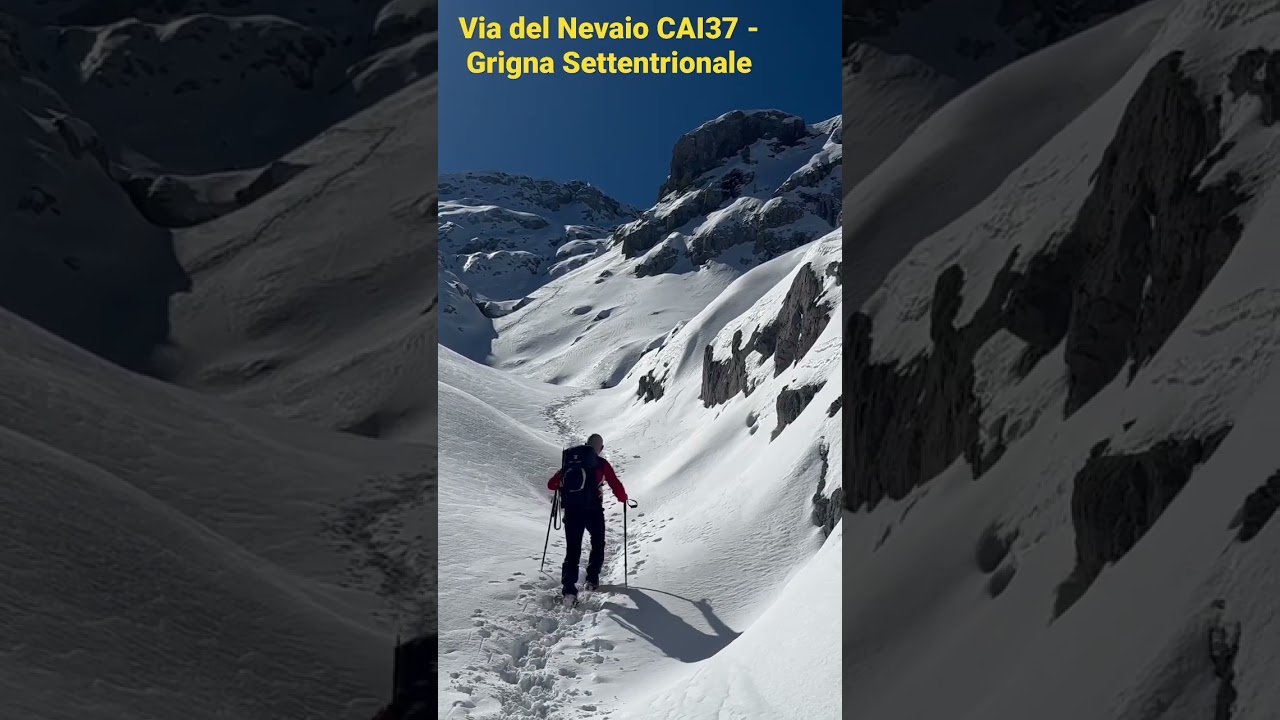 Risalita della via del Nevaio verso la lacuna della Grigna Settentrionale #snowwalk