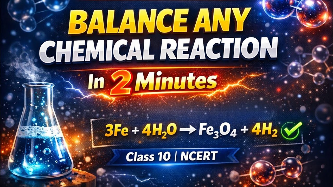 Balance Any Chemical Reaction in 2 Minutes | Class 10 Chemistry | NCERT 🔥 ki
