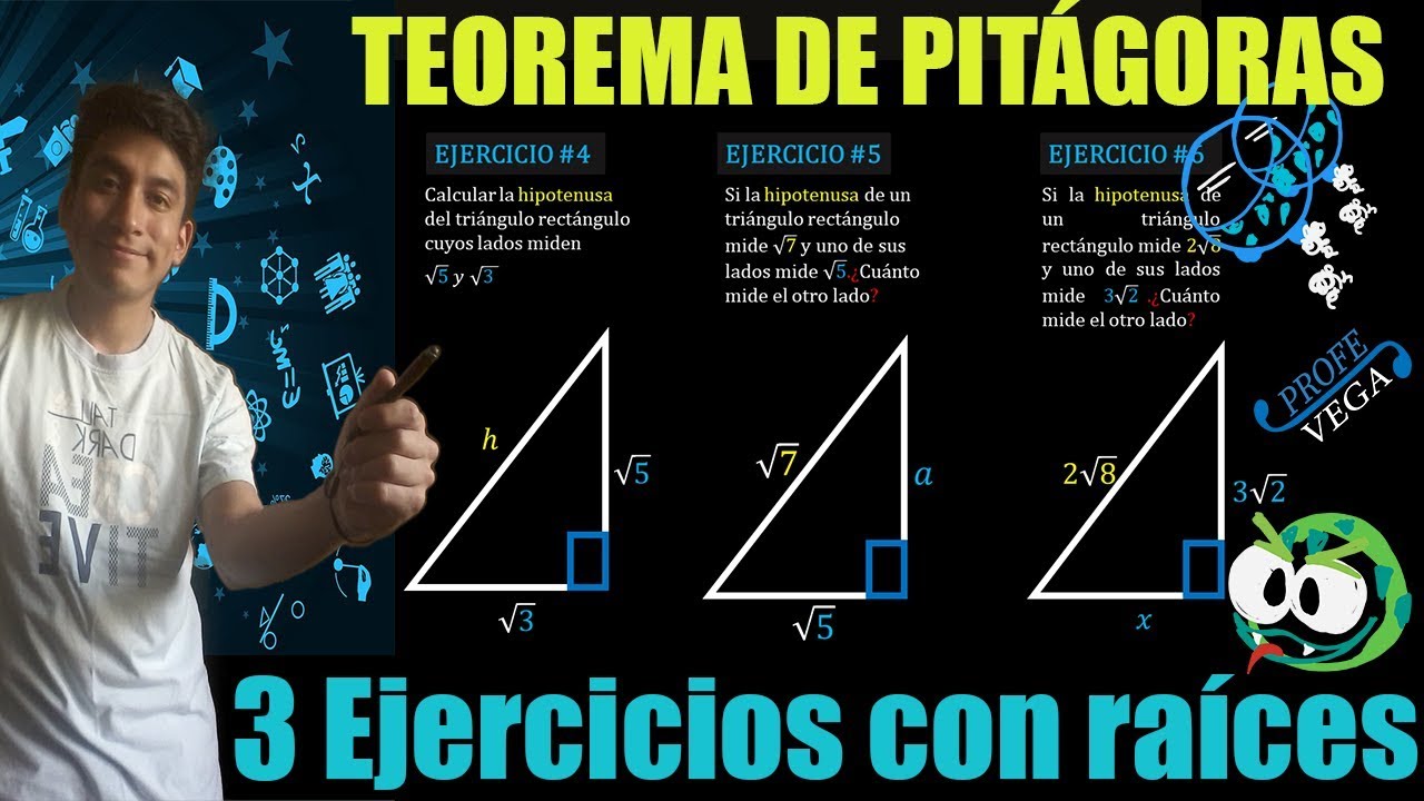 TEOREMA DE PITÁGORAS EJERCICIOS CON RAÍCES