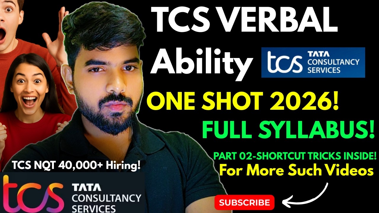 TCS NQT 2026 Verbal Ability Part 02 | Short Tricks to Solve Articles & Parts of Speech Questions 🔥