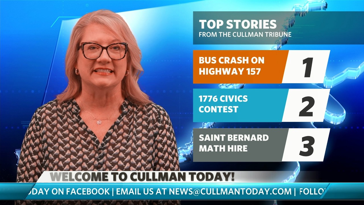 School bus rear-ended | Saint Bernard hires Wallace State math chair | 1776 civics contest