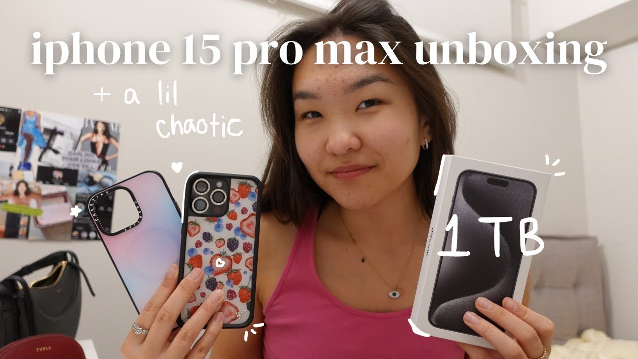 Распаковка iPhone 15 Pro Max 1 ТБ в милом и хаотичном чёрном цвете | Чехлы Wildflower и Casetify! 🍓🫐