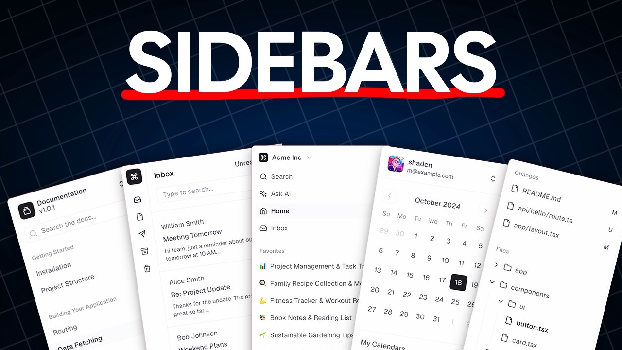 The NEW shadcn/ui Sidebars Are Awesome